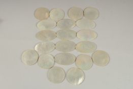 A COLLECTION OF CHINESE MOTHER OF PEARL COUNTERS, (qty).