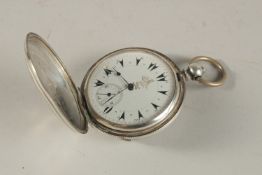 A 19TH CENTURY SWISS SILVER POCKET WATCH MADE FOR THE OTTOMAN TURKISH MARKET, bearing the tughra