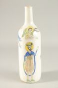 A TURKISH ARMENIAN GLAZED POTTERY BOTTLE, 32cm high.