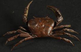 A BRONZE OKIMONO OF A CRAB.