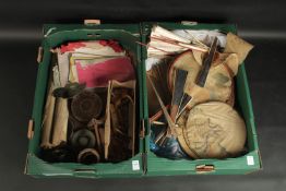 A LARGE MIXED LOT OF VARIOUS ORIENTAL ITEMS, including an unusual horn circular box, comprising