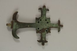 A FINE BRONZE CROSS FINIAL, possibly early European.