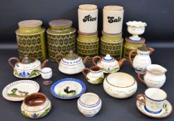 Selection of Hornsea Heirloom storage jars, 2 stoneware jars & selection of Torquay ware