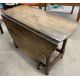 Reproduction oak gate leg table on turned legs with oval top (top needs reattaching) 144cm by - Image 3 of 3