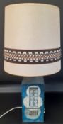 Troika table lamp (and retro shade), signed Troika and with initials for Alison Brigden, senior