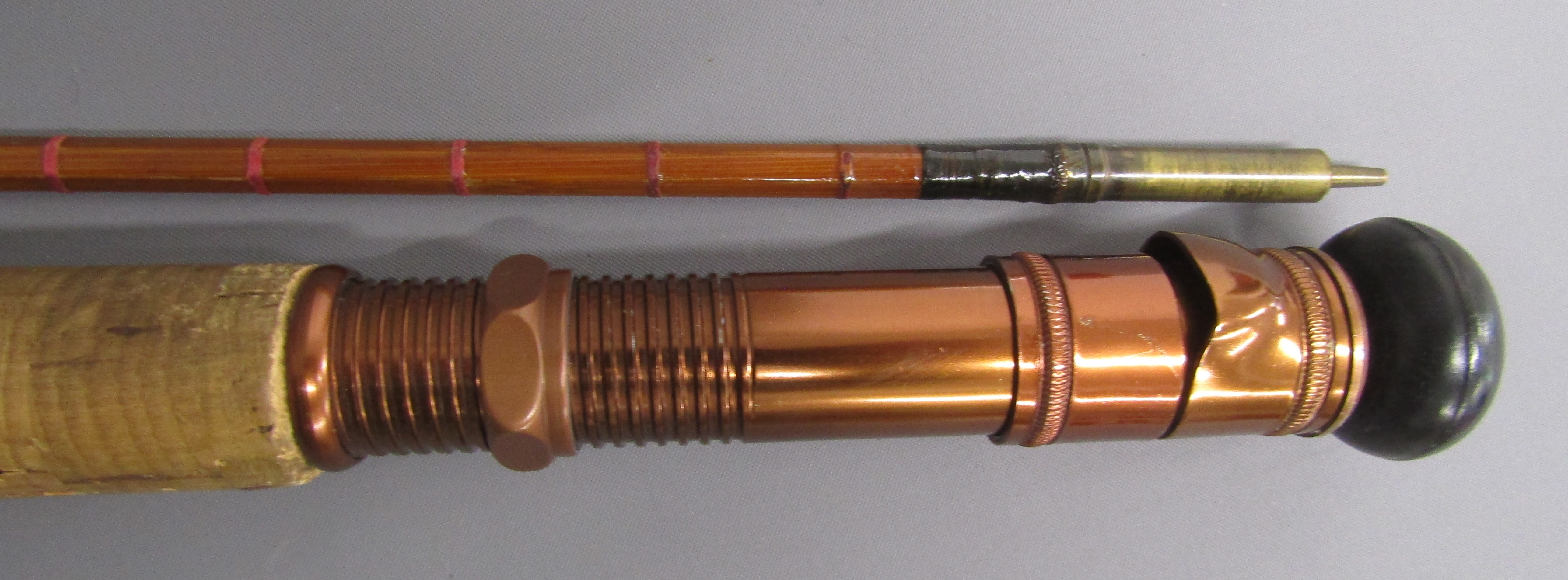2 fishing rods - 'Black Prince' 9ft split cane with extension and J S Sharpe's bag (no inscription - Image 3 of 9