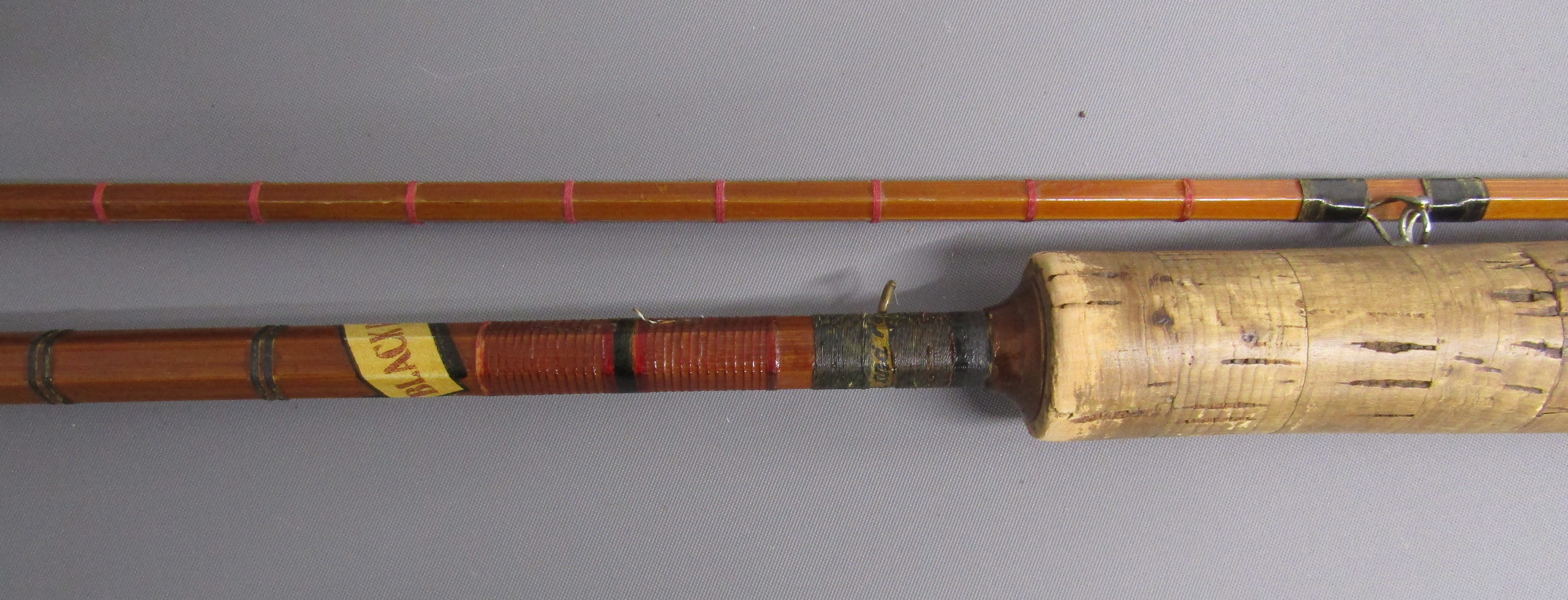 2 fishing rods - 'Black Prince' 9ft split cane with extension and J S Sharpe's bag (no inscription - Image 4 of 9