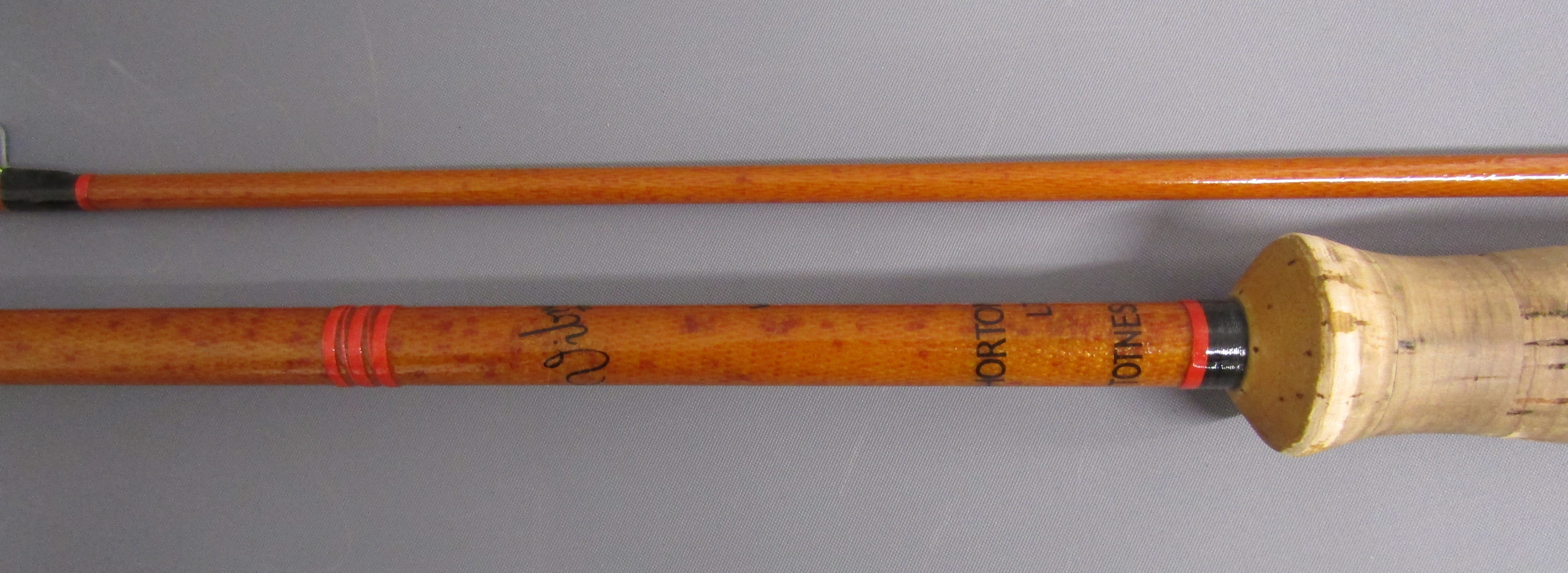 2 fishing rods - 'Black Prince' 9ft split cane with extension and J S Sharpe's bag (no inscription - Image 8 of 9