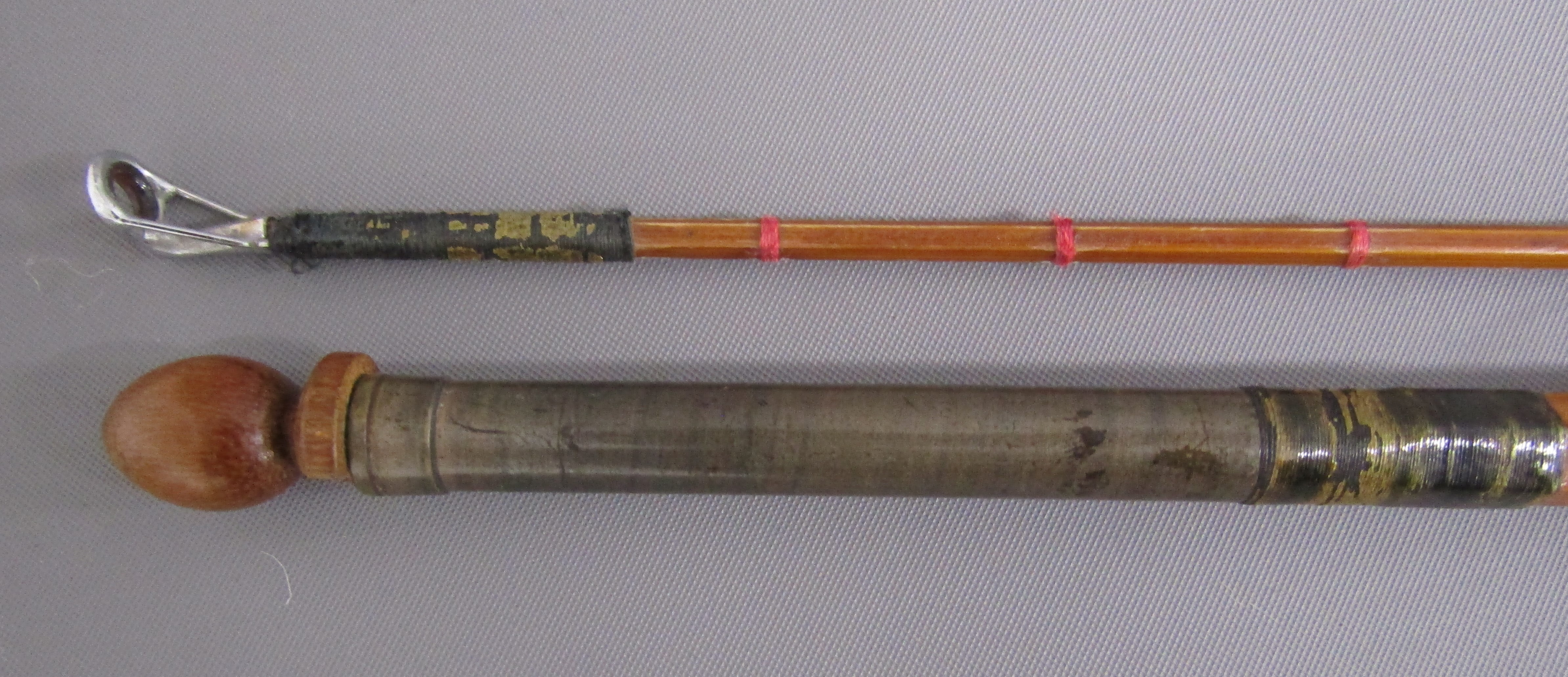2 fishing rods - 'Black Prince' 9ft split cane with extension and J S Sharpe's bag (no inscription - Image 5 of 9