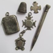 Collection of silver - Arthur Cook Birmingham 1903 vesta case, Olney, Amsden & Sons silver