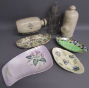 Y C Co apothecary bottle, Royal Doulton stoneware bottle, Carlton Ware hand painted Australian