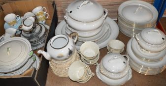 Burleigh Ware part dinner service, Japanese lithophane part tea service, Royal Grafton Angela part