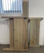 Lime washed pine double bed & a double headboard