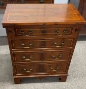 Reproduction Georgian bachelor chest of drawers with fold over top