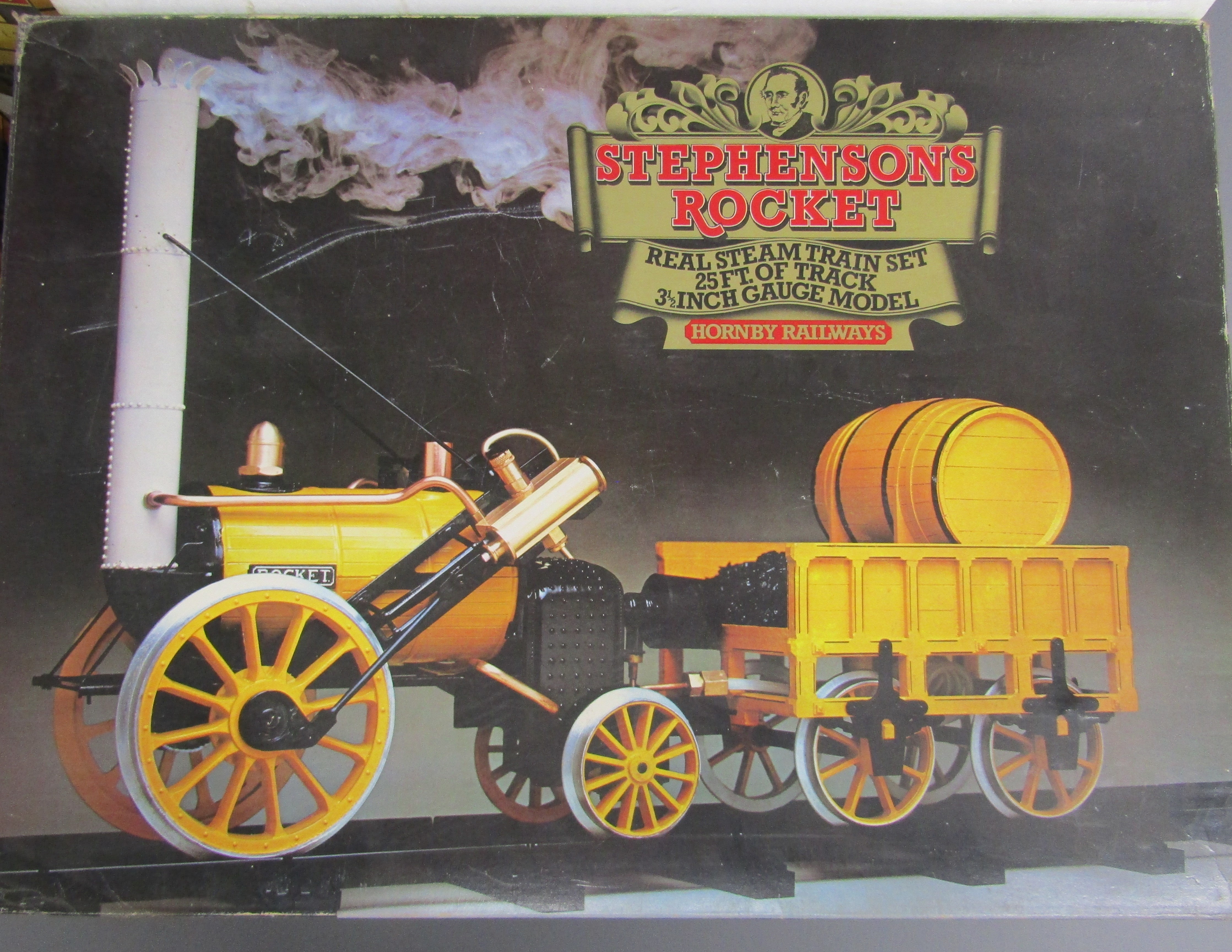 Hornby Railways Stephenson's Rocket real steam train set 3.5 gauge model (missing some track) - Image 7 of 7