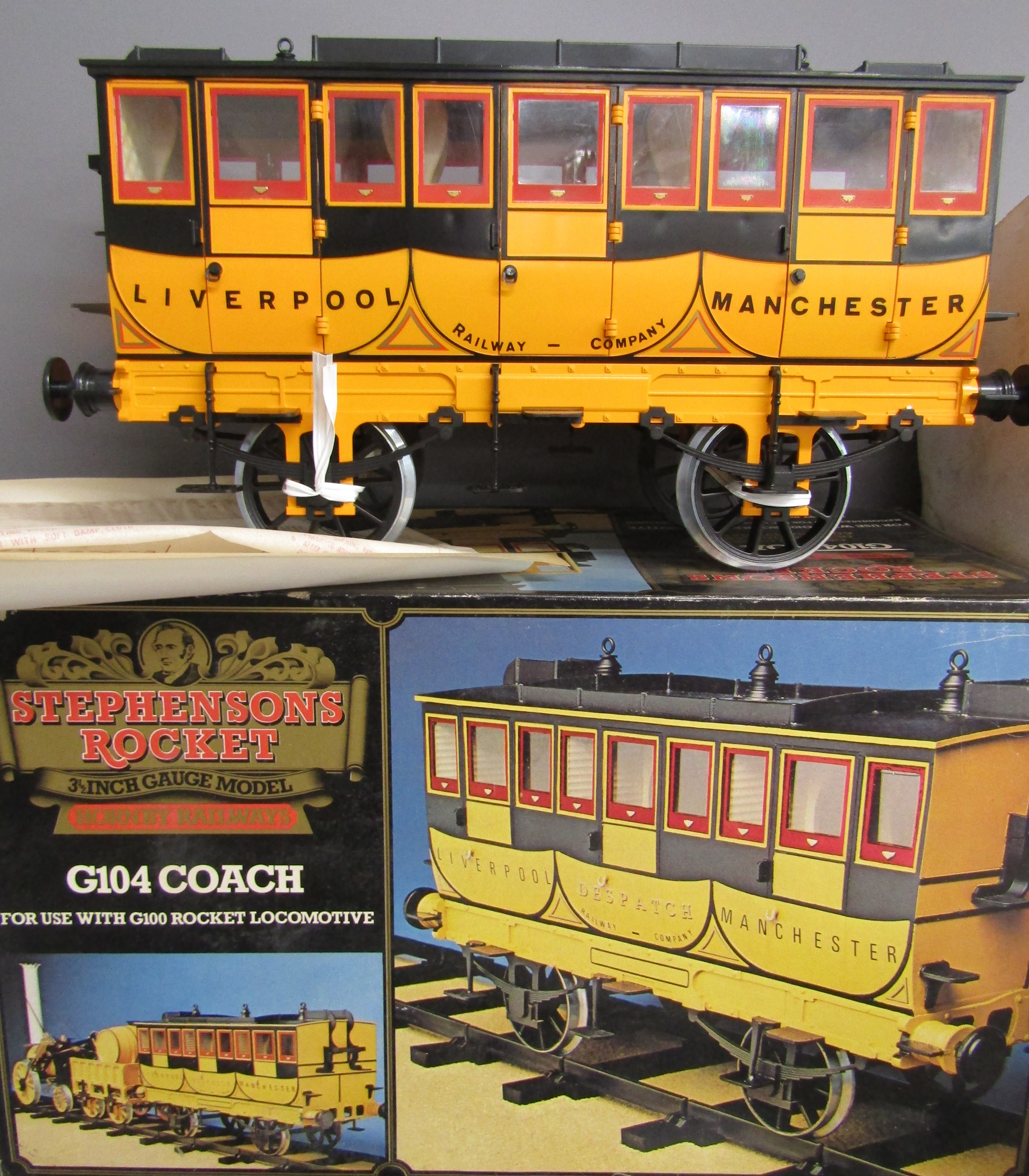 Hornby Railways Stephenson's Rocket real steam train set 3.5 gauge model (missing some track) - Image 4 of 7