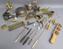 Collection of items includes brass vent from Mary Gordon pleasure boat on Brayford Lincoln, weights,