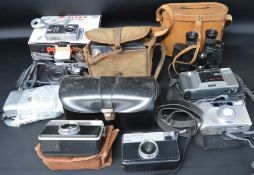 Set of binoculars marked 6E / 293 AM in leather case & selection of cameras including Kodak