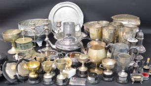 Selection of silver plate including tableware & sports trophies etc.