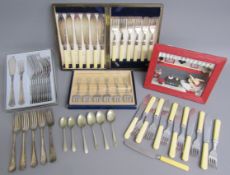 Collection of cutlery include Guy Degrenne, fish knives and forks, teaspoons etc