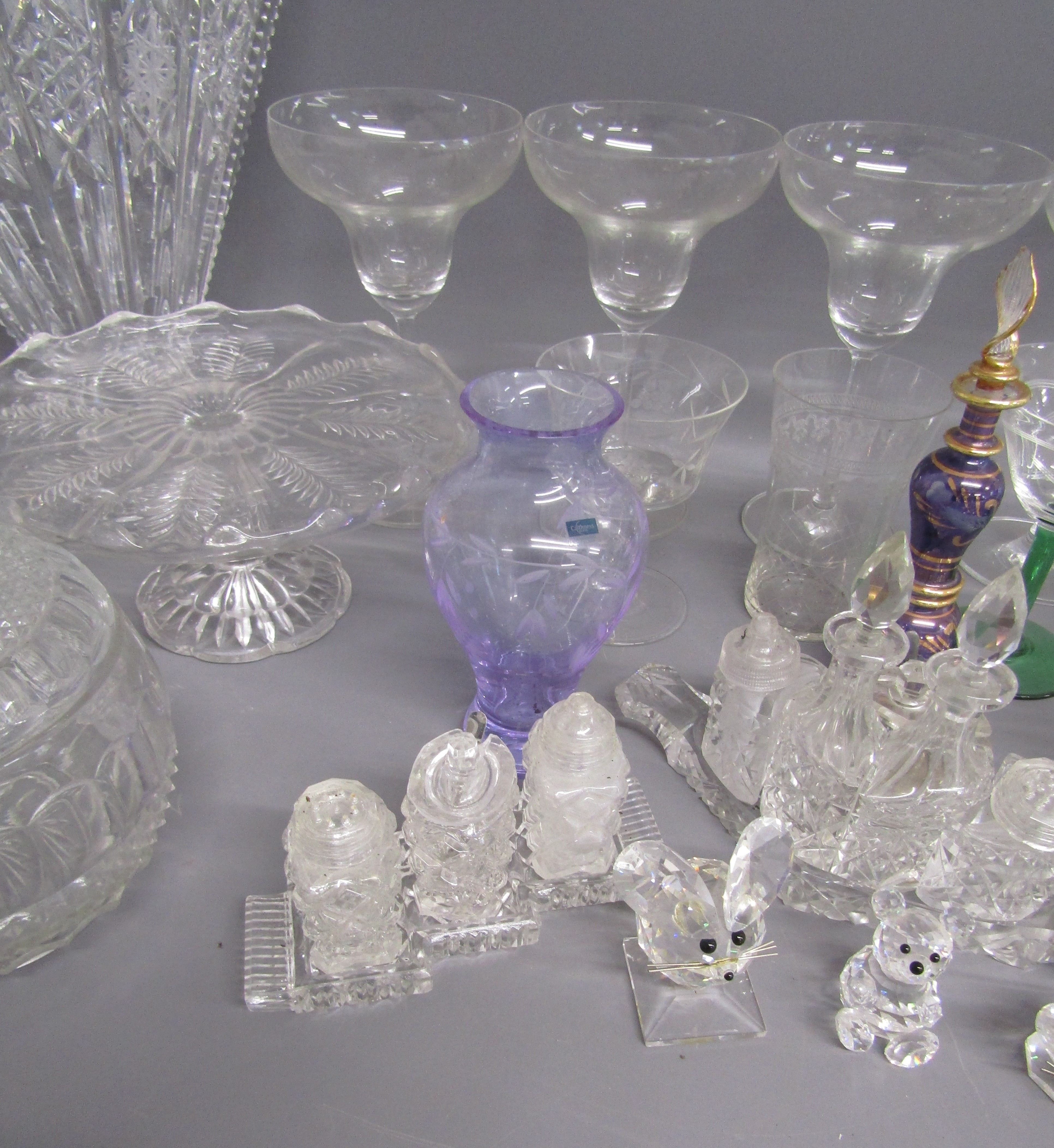 Collection of glassware includes Kenwick Park ships decanter, Caithness crystal vase, condiment - Image 3 of 6