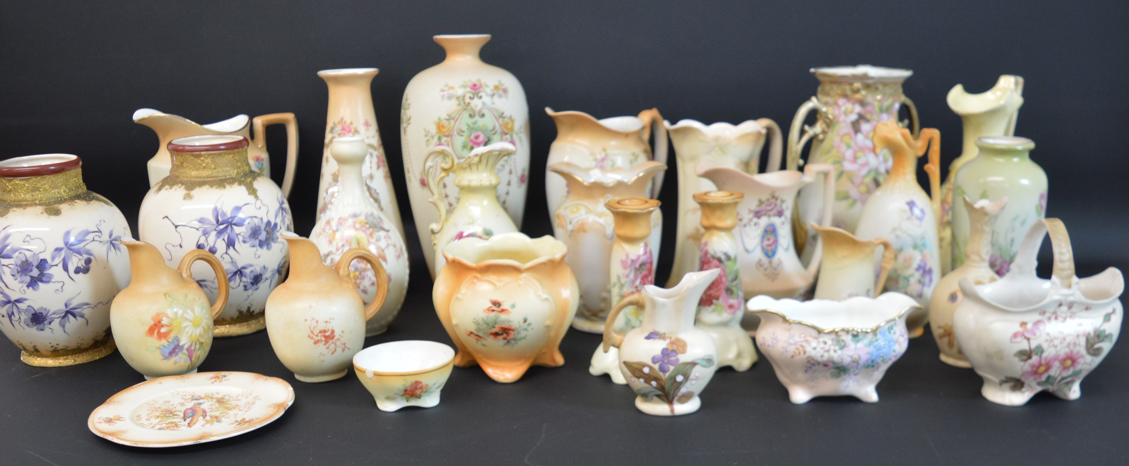 Selection of blush ware & early 20th century decorative ceramics