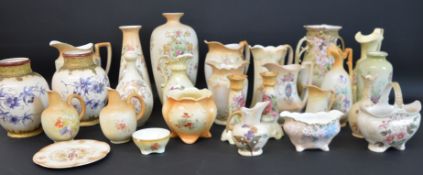 Selection of blush ware & early 20th century decorative ceramics