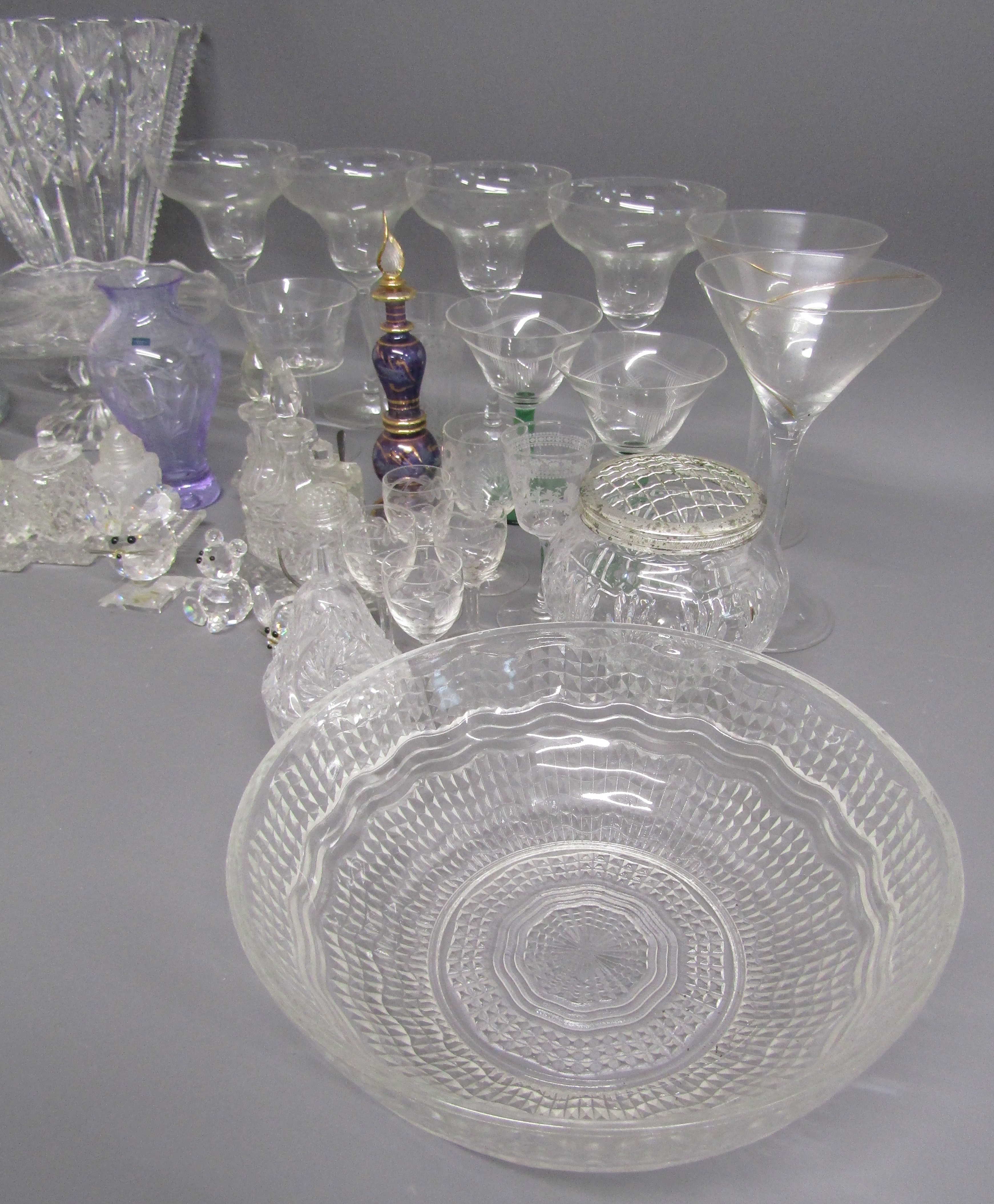Collection of glassware includes Kenwick Park ships decanter, Caithness crystal vase, condiment - Image 5 of 6