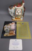 Royal Crown Derby 'The Mulberry Hall Elephant' limited edition 17/500 - appears to be silver