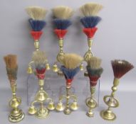 8 saddle head plumes flyers terrets with bells - one with Farnworth Wagon to screw base