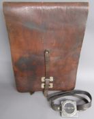 Leather map case advised WWII German and Finnish Helsinki military compass
