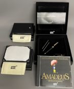 Mont Blanc ball point pen (small size) 'Hommage To Wolfgang Amadeus Mozart' gold plated, with CD,