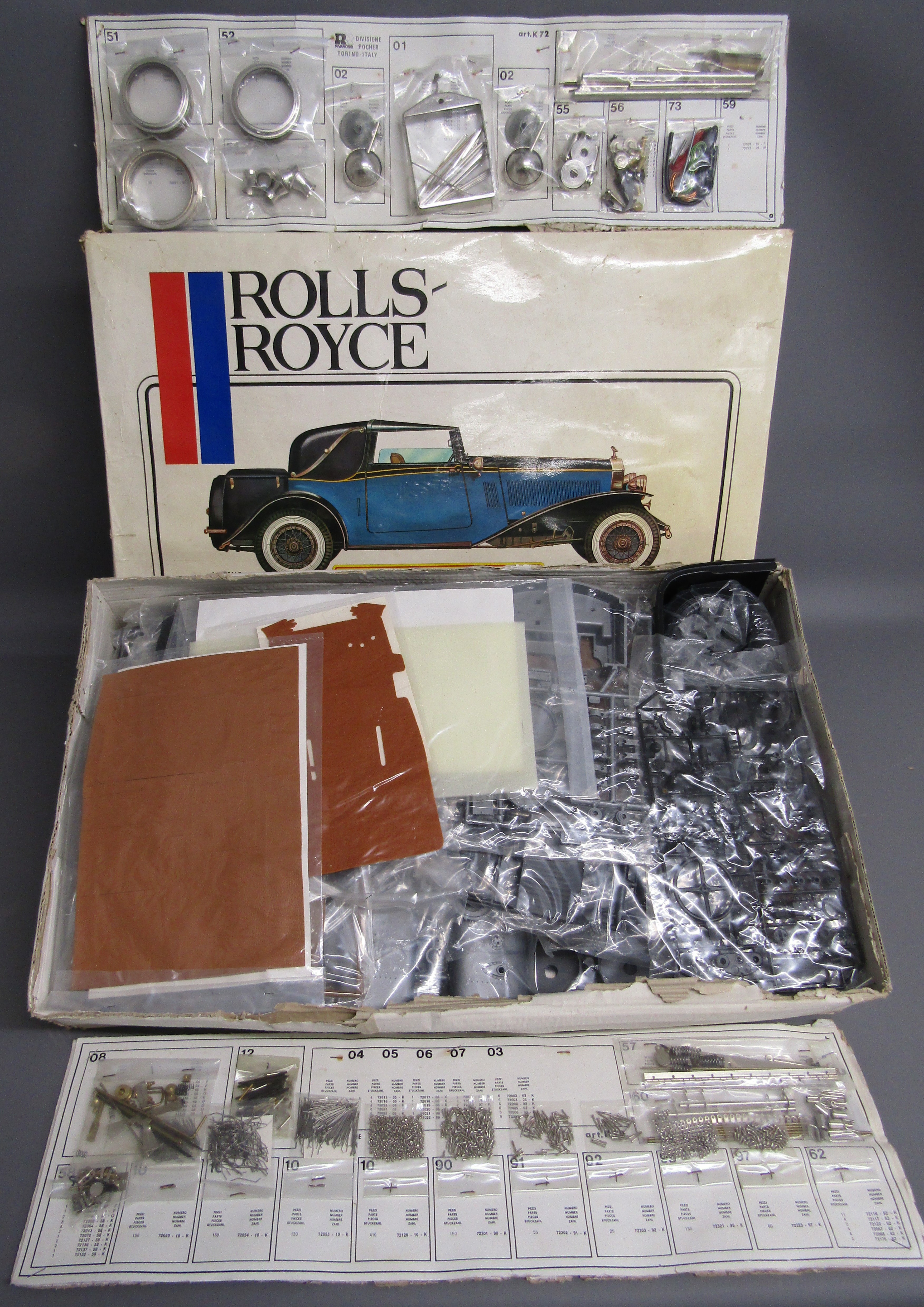 Rivarosi Pocher 1/8 scale Rolls Royce Phantom II Sedanca Coupe 1932 model kit - appears unused -
