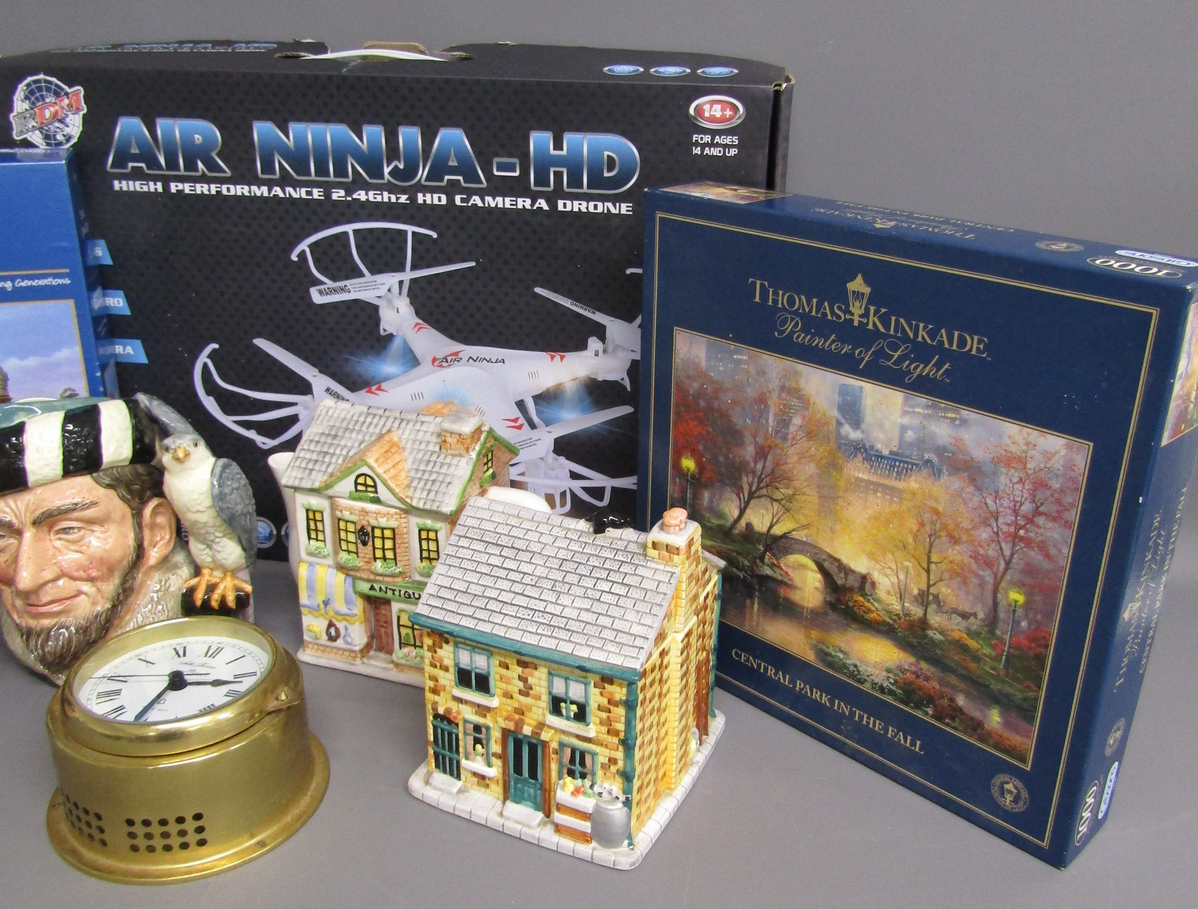 Seth Thomas quartzmatic ships bell clock, Royal Doulton Rip Van Winkle & The falconer tankards, - Image 3 of 5