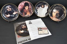 Set of four Danbury Mint Mick Rock Collection Freddie Mercury plates (1 certificate) with boxes