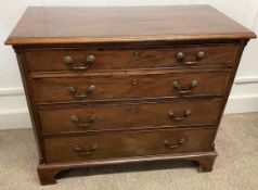 George III mahogany chest of drawers with barber pole stringing & canted corners