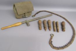 British WWI trench periscope Mk IX 1918 R & J Beck Ltd No 29914 and trench saw with handles and