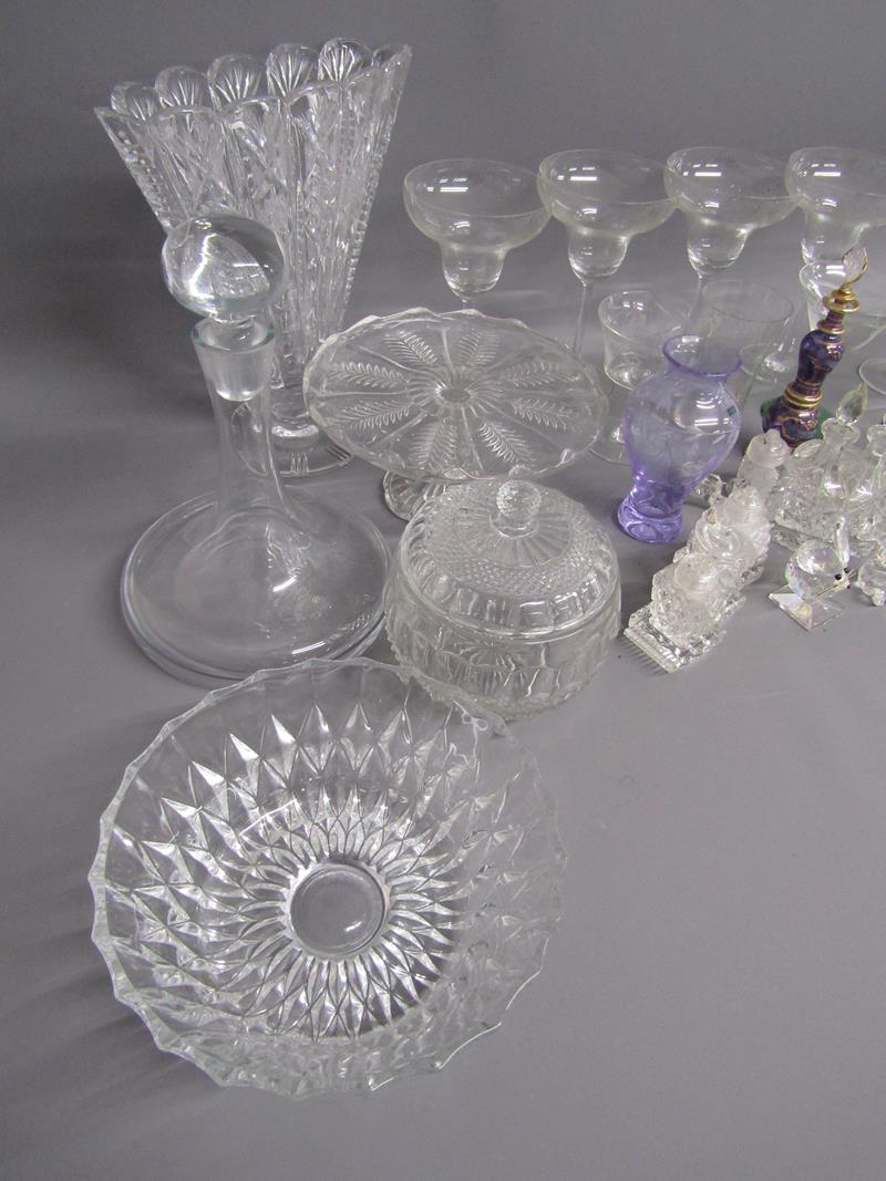 Collection of glassware includes Kenwick Park ships decanter, Caithness crystal vase, condiment - Image 2 of 6