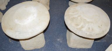 Pair of concrete staddle stones
