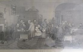 Framed 'The Rent Day' engraved from the original picture in the collection of the Rt Hnr Earl of