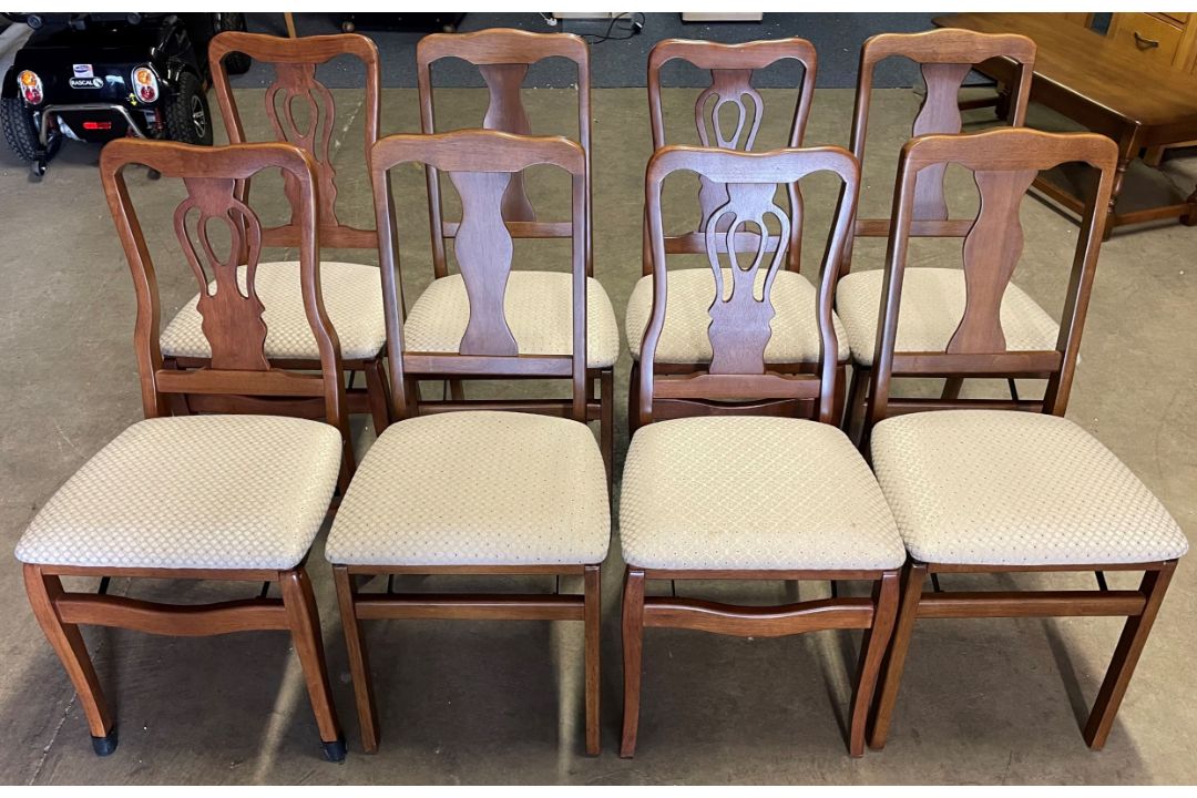 2 sets of 4 (8 in total) Stakmore folding dining chairs - Image 1 of 3