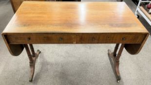 19th century or possibly later sofa table in rosewood L176cm D 56cm Ht 74cm