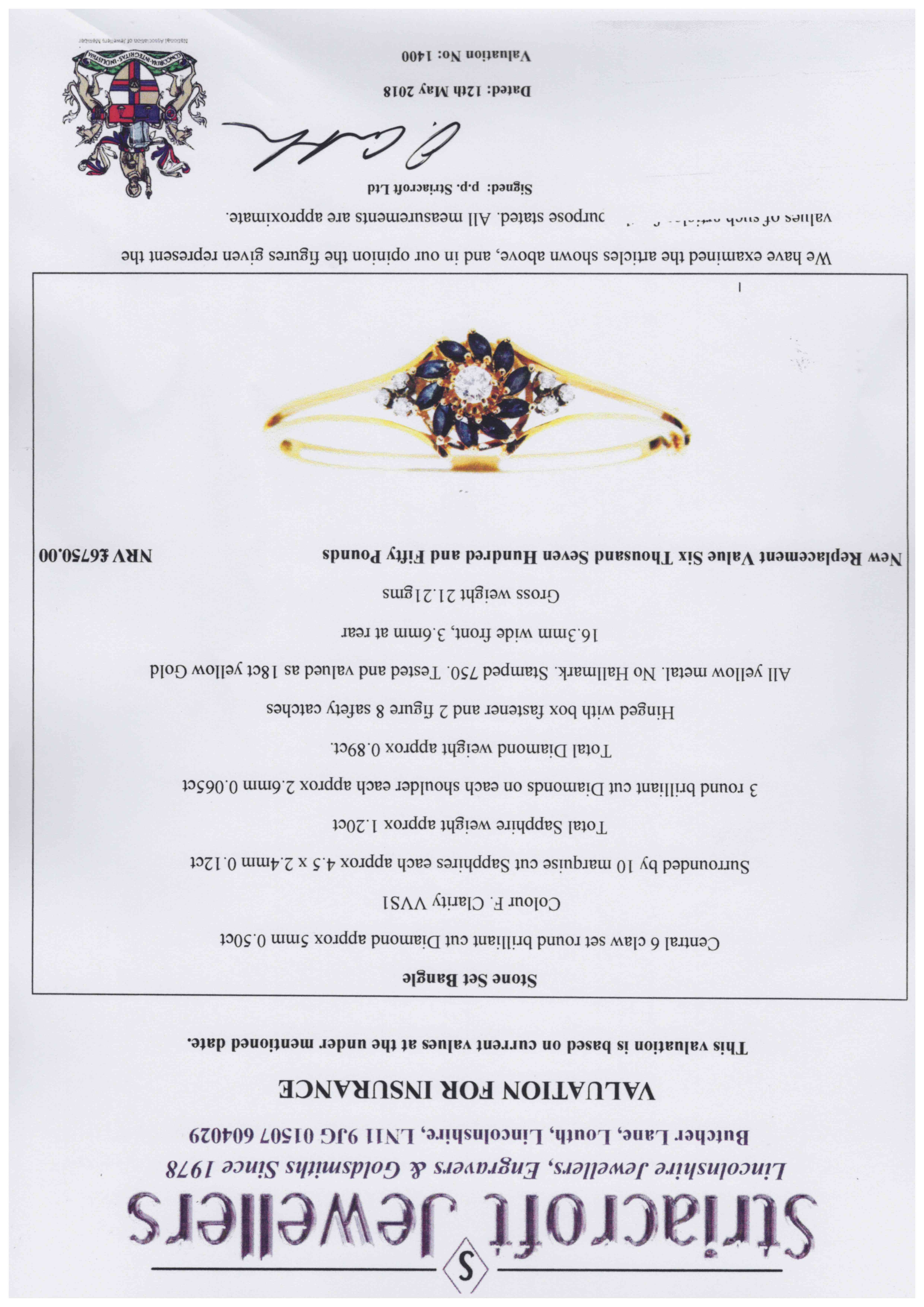 18ct yellow gold hinged bangle set with central brilliant cut diamond approx. 0.50ct (colour F, - Image 4 of 4