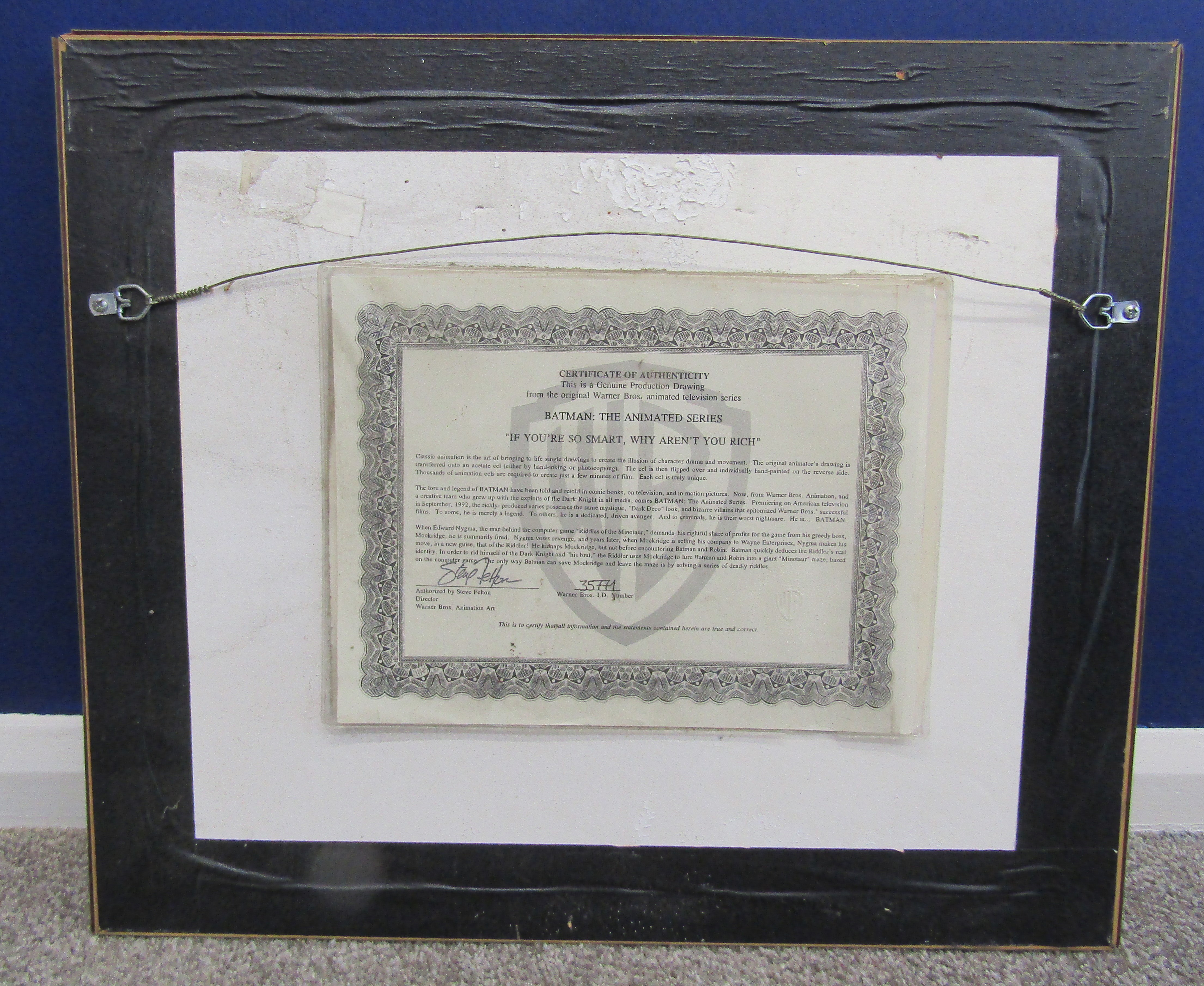 'If you're so smart, Why aren't you rich?' Warner Bros Riddler genuine production original - Image 5 of 6