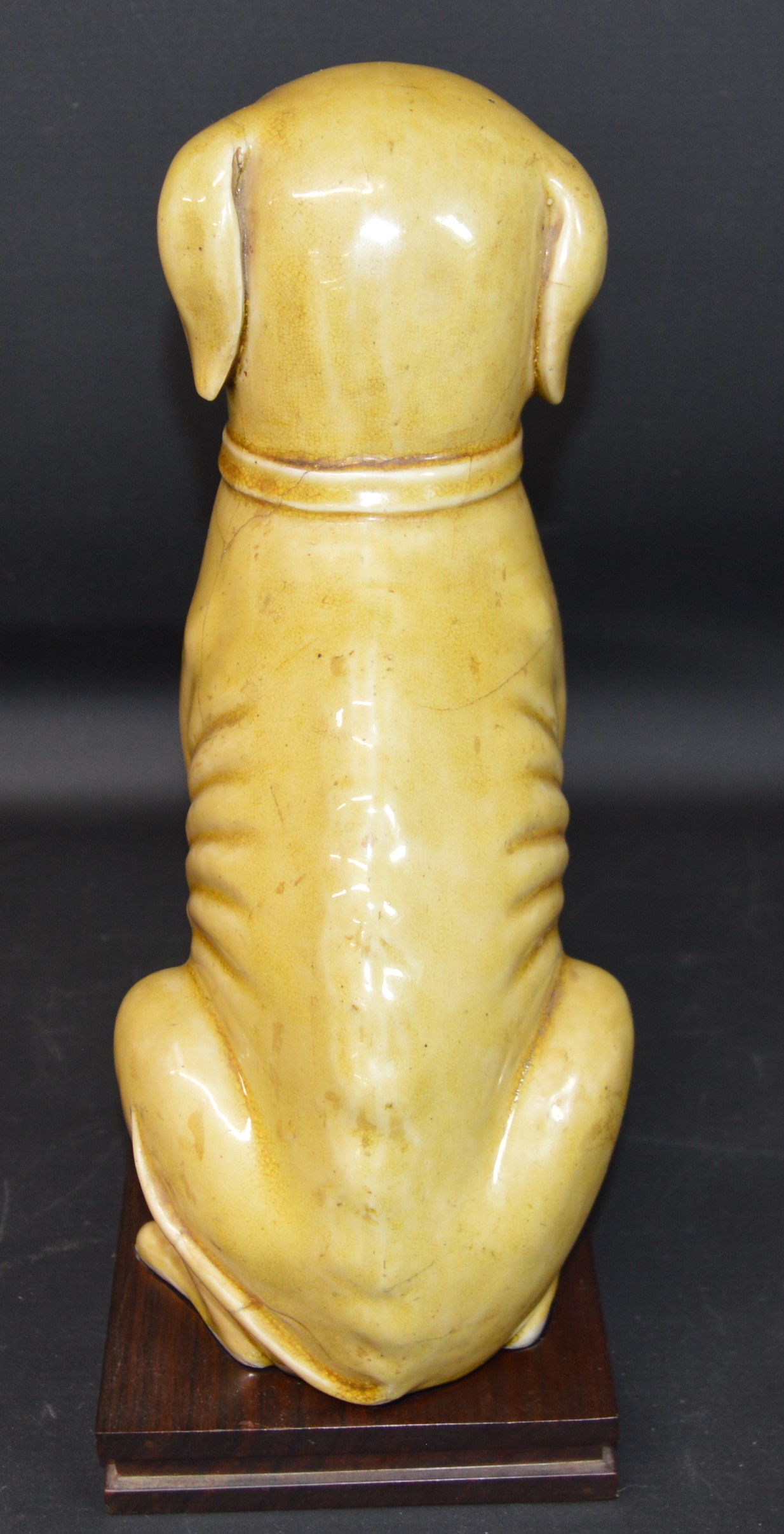Chinese seated dog on later rosewood stand 27.5cm - Image 4 of 6