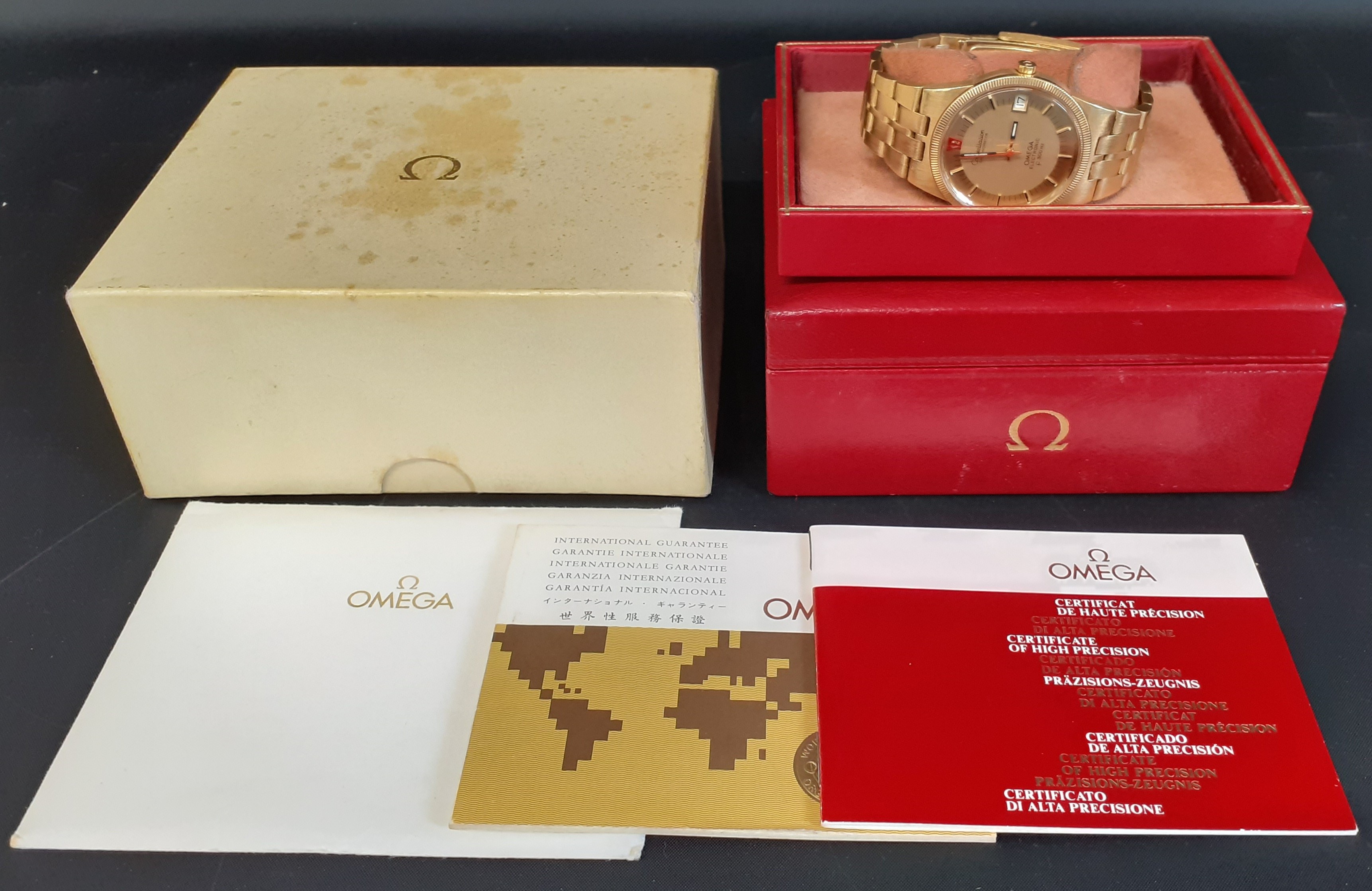 Gents 18ct gold Omega Constellation Electronic wristwatch with box & papers. Serial number - Image 2 of 8