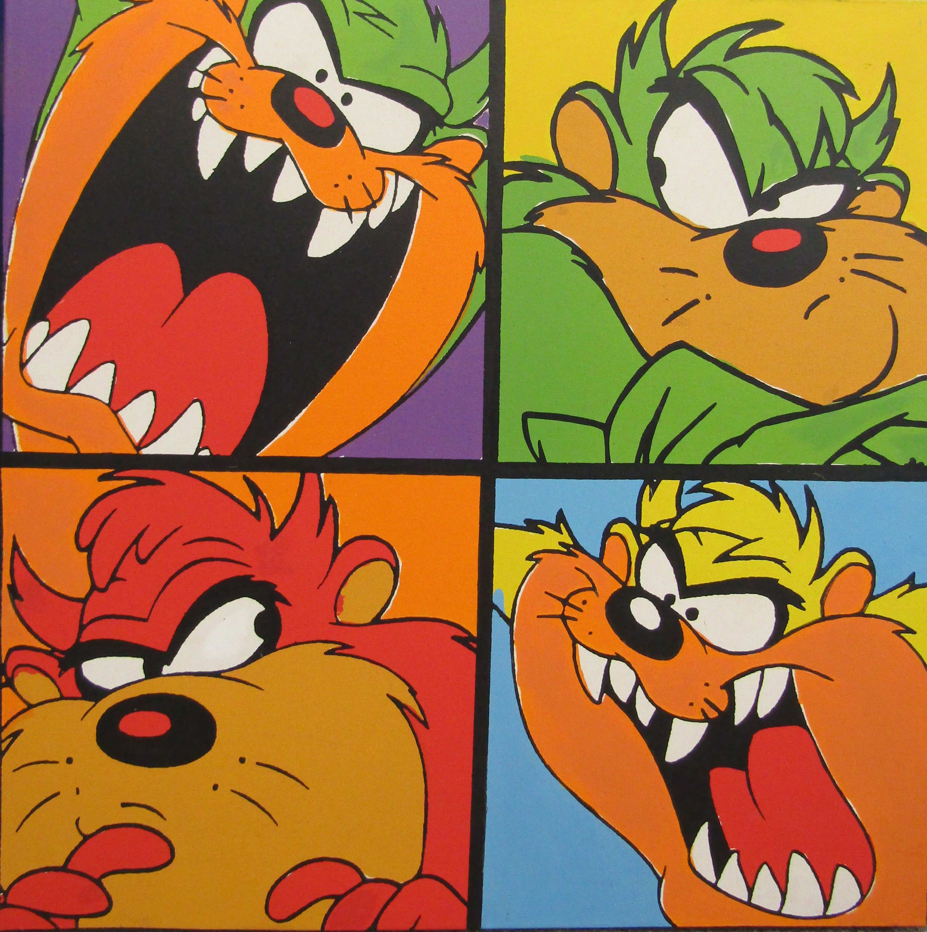'Taz Attitudes' Limited Edition 94/100 Steve Kaufman aka 'SAK' hand pulled screen print with oils on