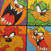 'Taz Attitudes' Limited Edition 94/100 Steve Kaufman aka 'SAK' hand pulled screen print with oils on