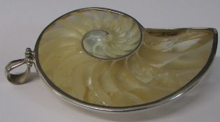 Silver shell / abalone pendent stamped 925