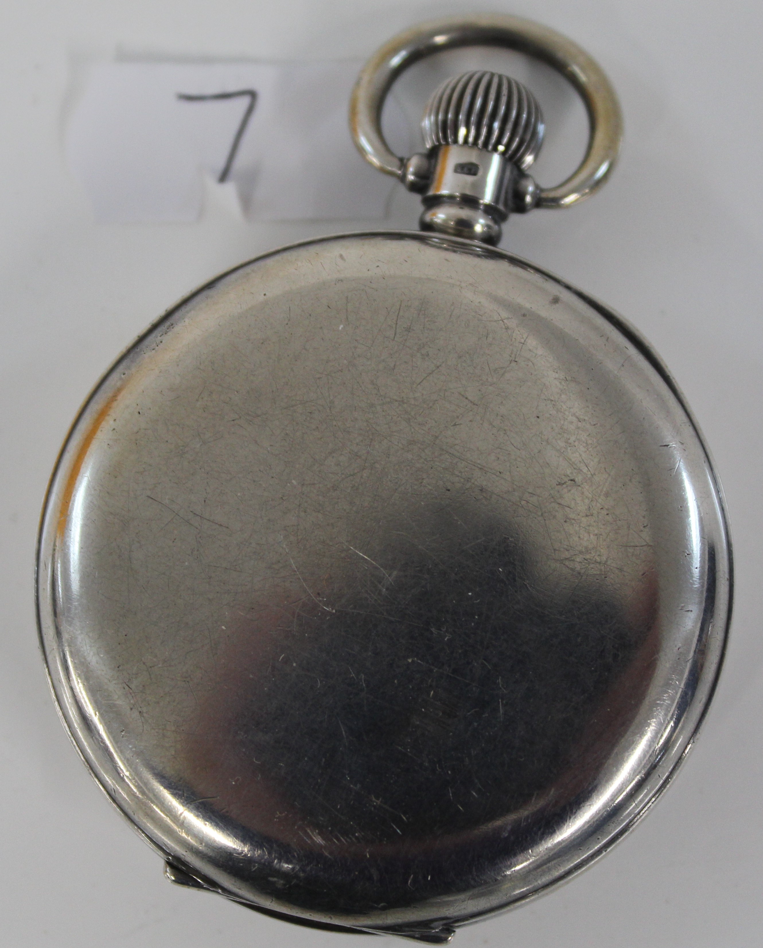 60hr Bunn Special pocket watch in silver case - runs - Image 2 of 2